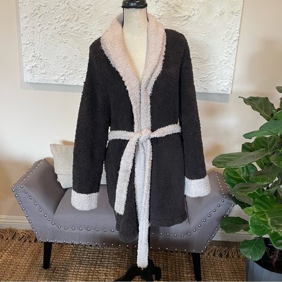 Barefoot Dreams Cozy Chic Two Tone Short Robe Sz 1 Small Style 549. - Picture 2 of 11